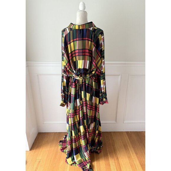 Eien USA Colorful Plaid Maxi Dress Plus 2X NWOT - Picture 6 of 7